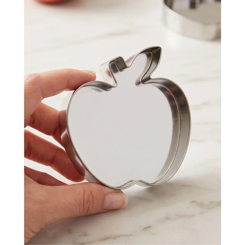 Orchard Canyon Handcrafted Tin Apple Cookie Cutter Silver Backed with Handle NEW